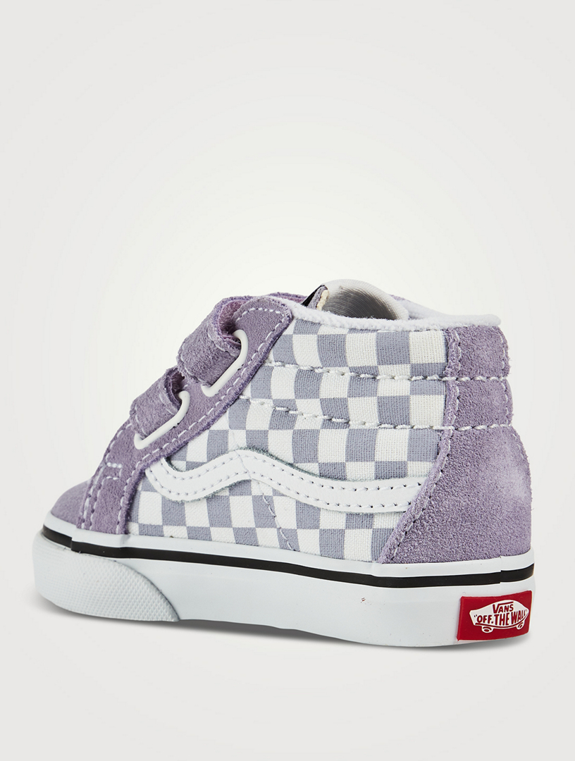 purple checkered vans size 4