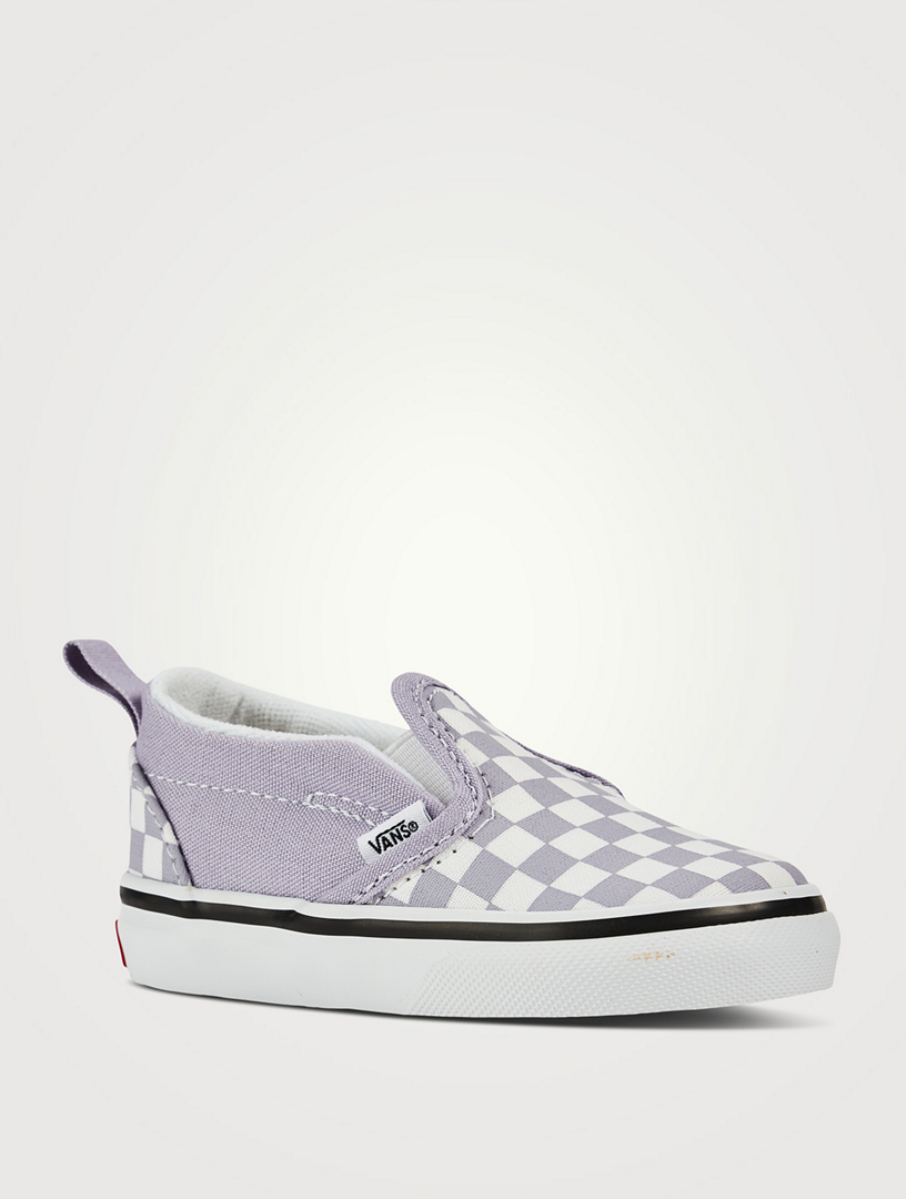 light purple vans checkered