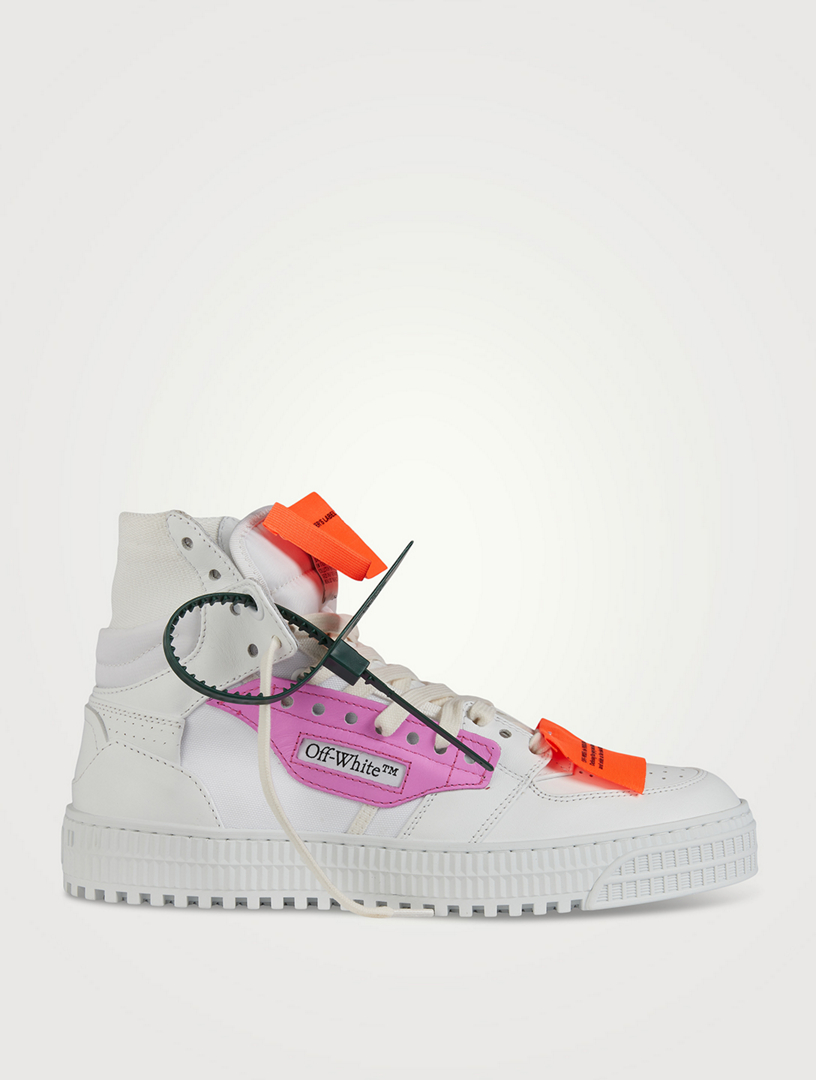 OFF-WHITE Off-Court 3.0 Leather And Canvas High-Top Sneakers Women's Pink
