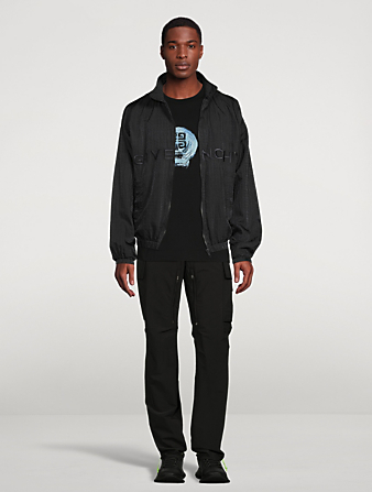 GIVENCHY Embroidered Zip Jacket Mens Blue