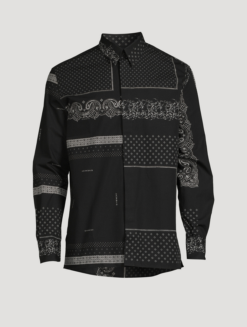 GIVENCHY Cotton Oversized Shirt In Paisley Print Mens Multi