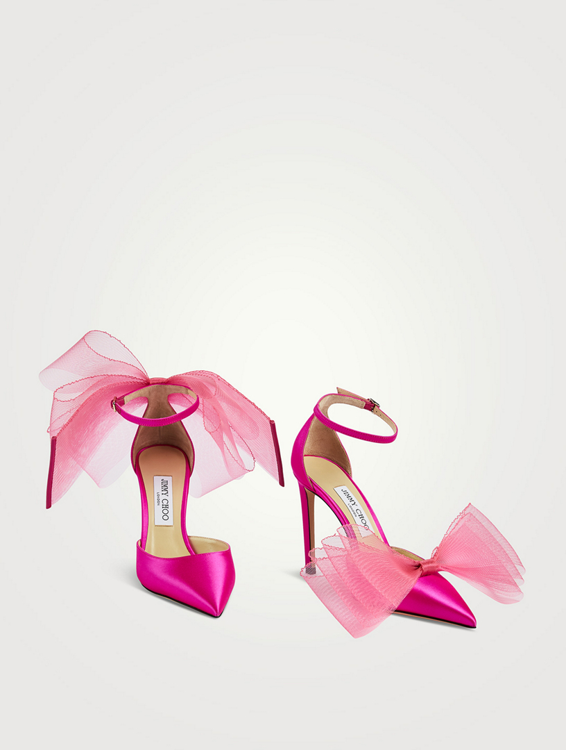 JIMMY CHOO Averly 100 Stiletto Pumps With Bow Women's Pink