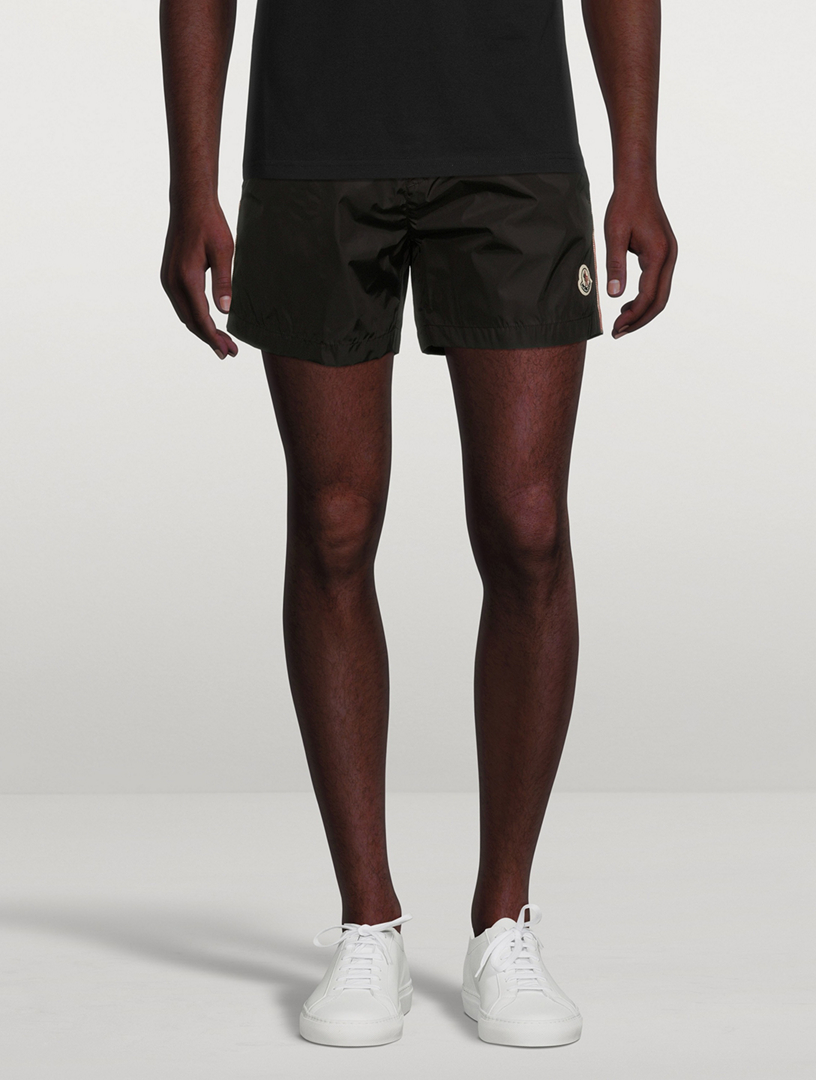 MONCLER Nylon Tricolour Swim Shorts Mens Black
