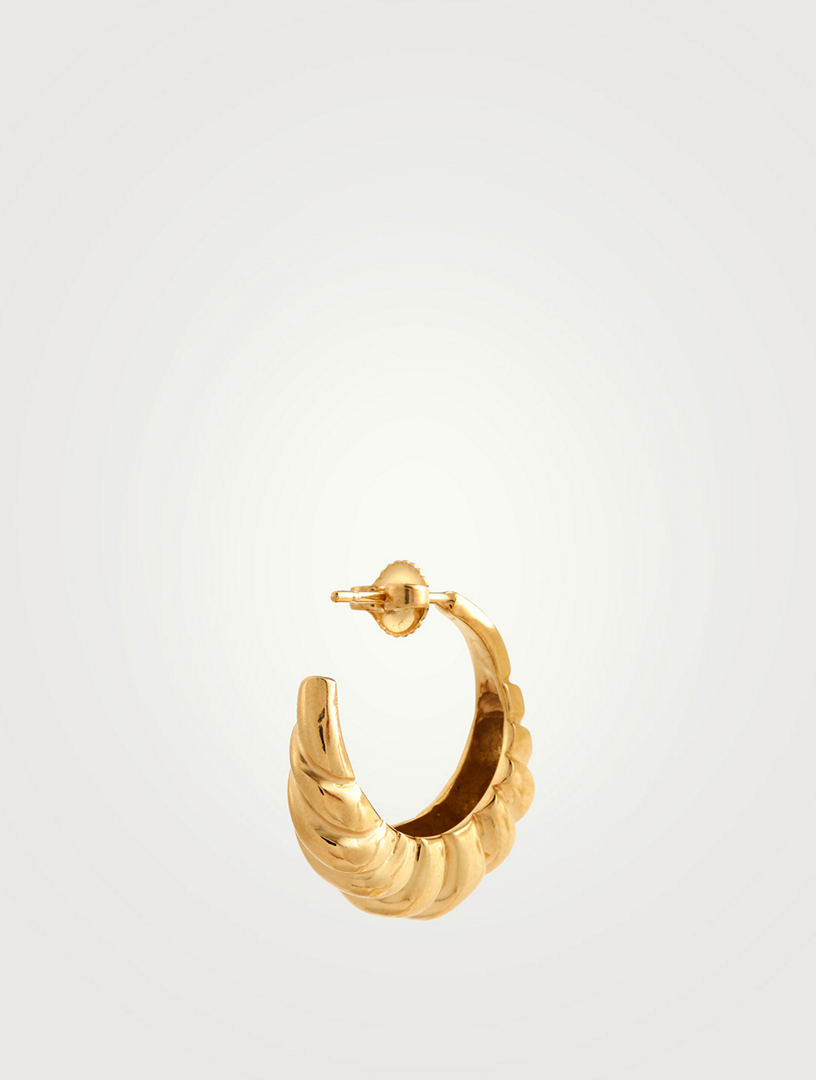 RAUW JEWELRY 24K Gold Vermeil Nautilus Shell Hoop Earrings Women's Metallic