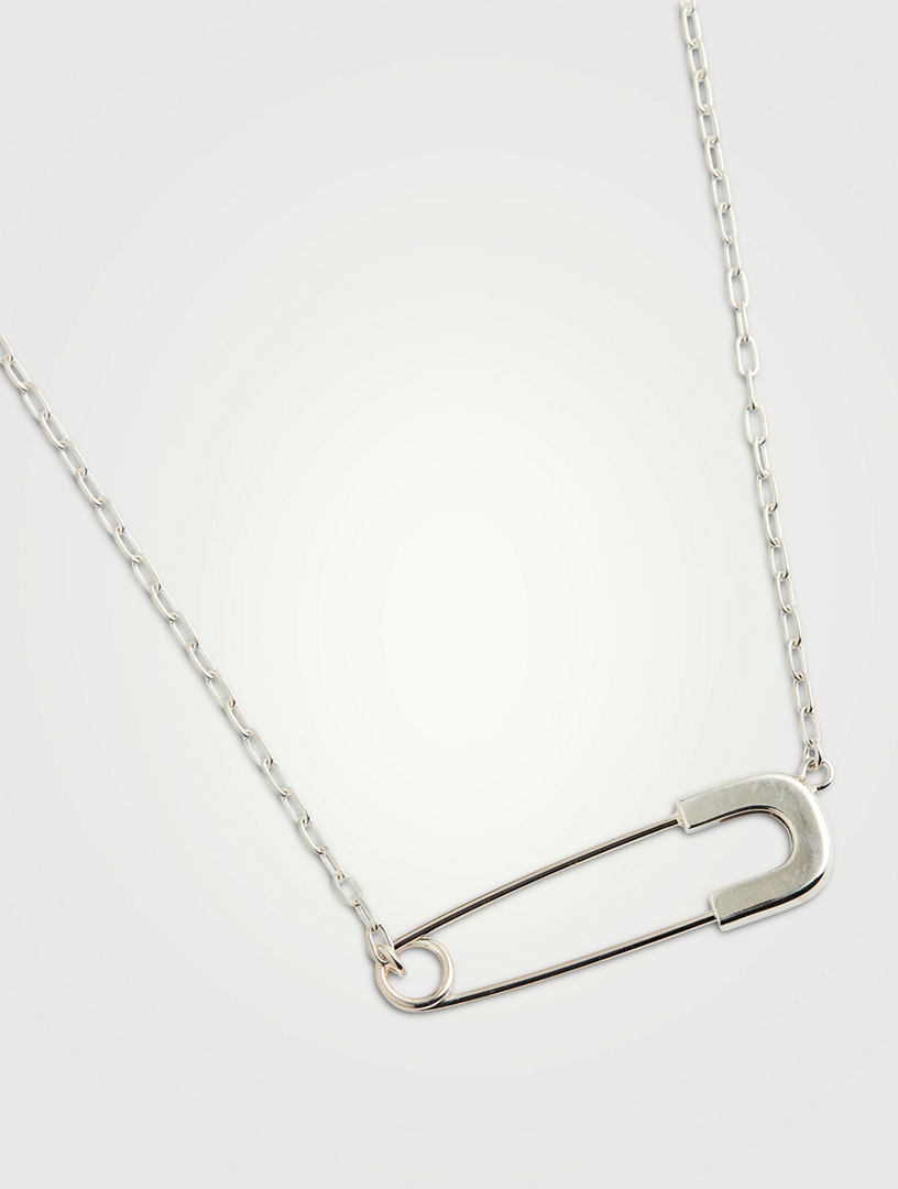 Sterling Silver Safety Pin Necklace