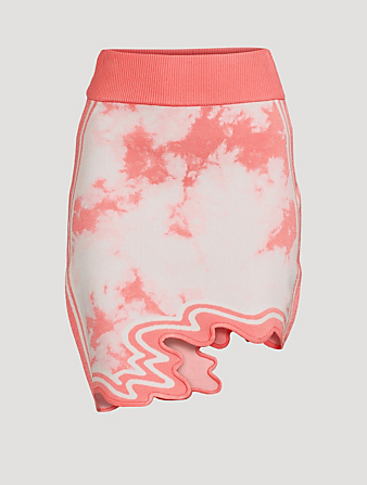 PH5 Salem Eco Wavy Mini Skirt In Tie-Dye Print  Pink