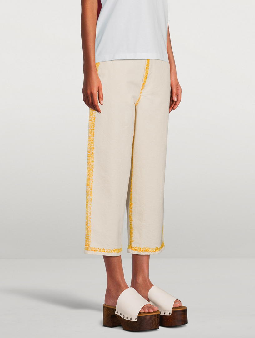 MARNI Boyfriend Jeans With Painted Edges Women's White