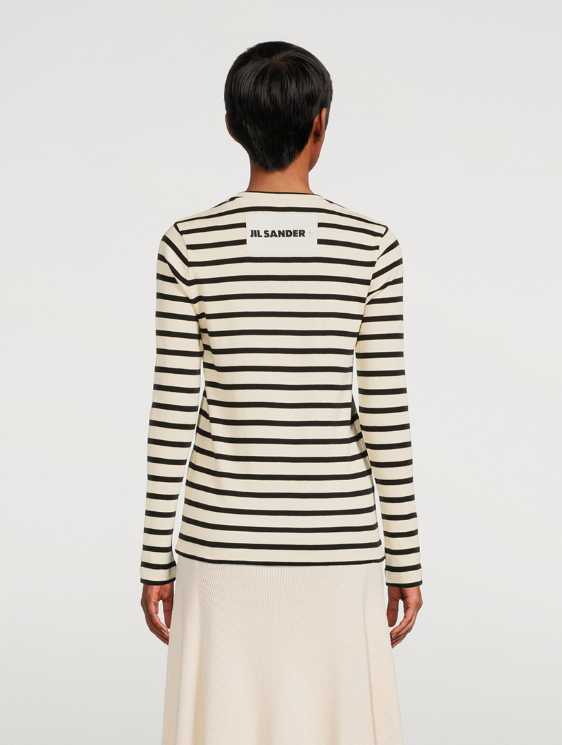 JIL SANDER Long-Sleeve T-Shirt In Stripe Print Women's Grey