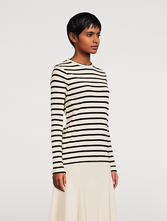 JIL SANDER Long-Sleeve T-Shirt In Stripe Print Women's Grey