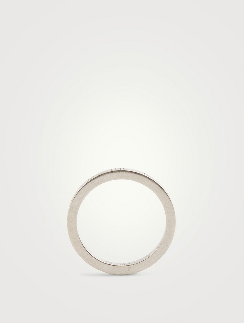 Slim Icon Silver Number Logo Ring