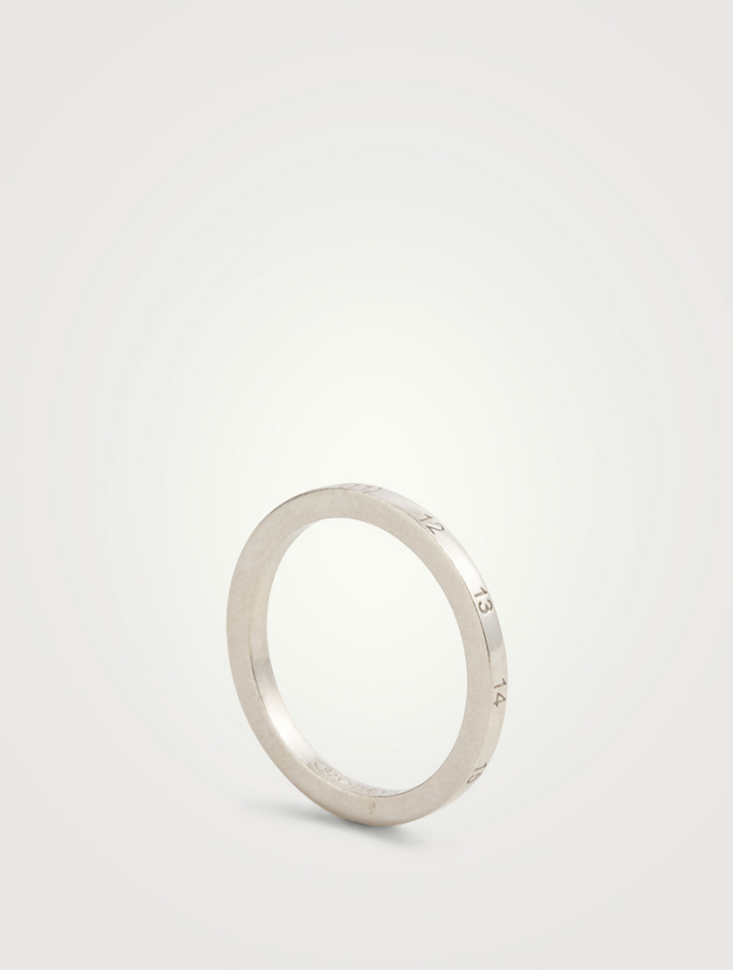 Slim Icon Silver Number Logo Ring