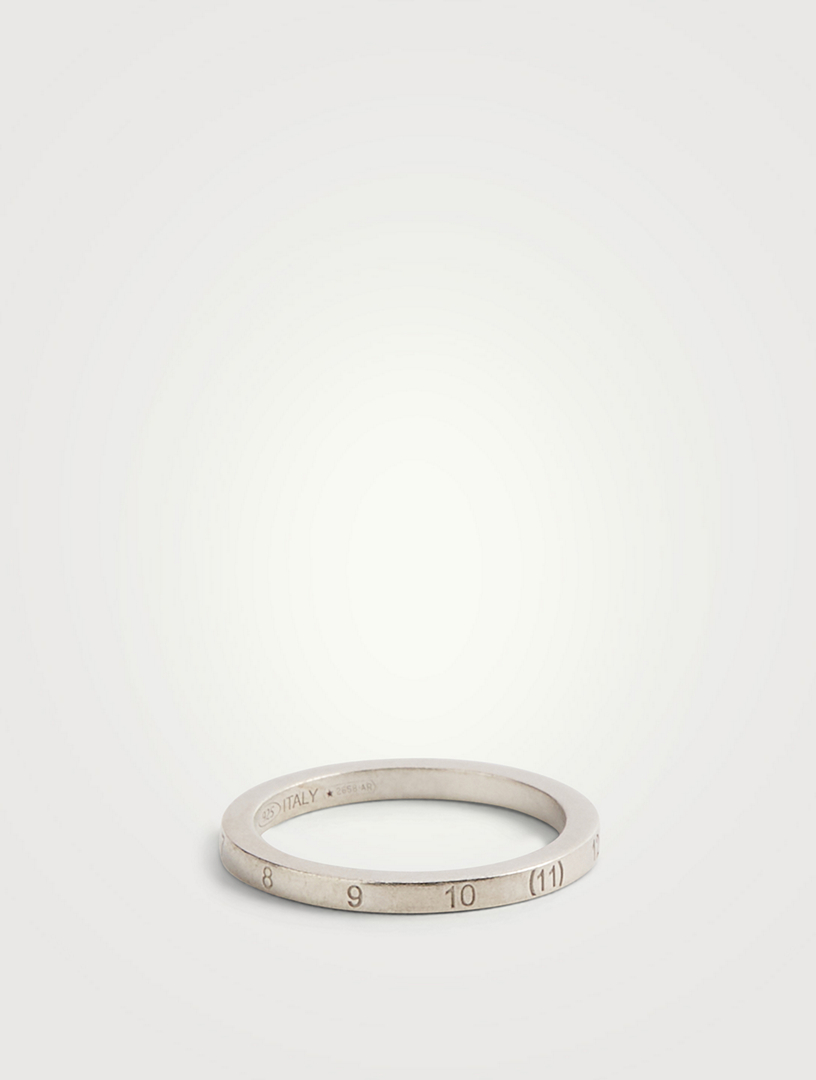 Slim Icon Silver Number Logo Ring