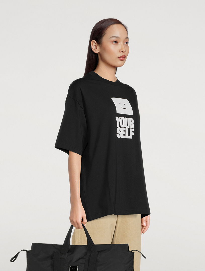 ACNE STUDIOS Slogan T-Shirt Women's Black