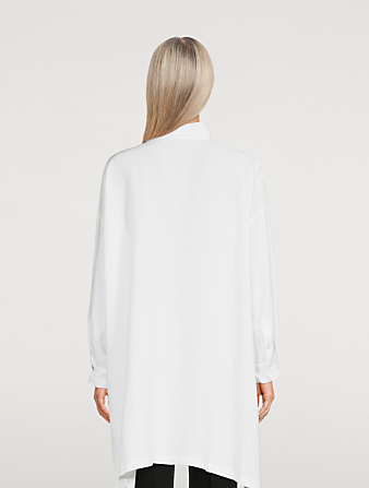 ESKANDAR Linen A-Line Long Shirt Women's White