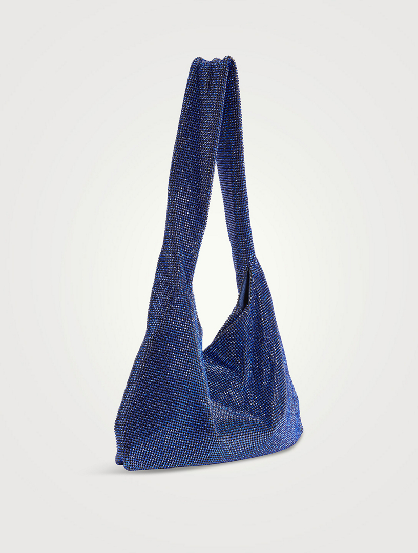 KARA Crystal Mesh Shoulder Bag Women's Blue