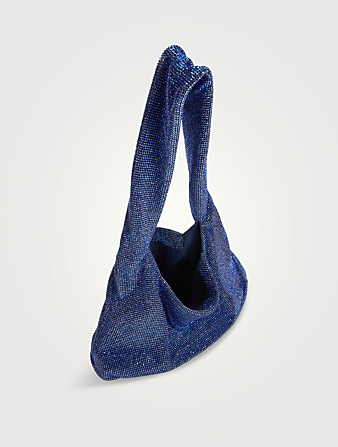 KARA Crystal Mesh Shoulder Bag Women's Blue