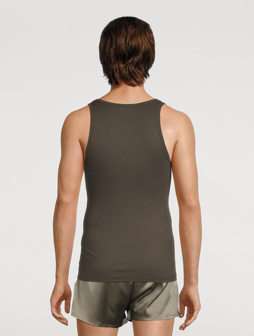 Mens Clothing T-shirts Sleeveless t-shirts Tom Ford Ribbed Cotton And Modal-blend Tank Top in Green for Men 