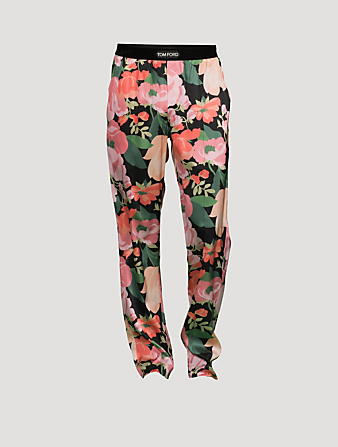 TOM FORD Silk Stretch Pajama Pants In Floral Print Mens Pink