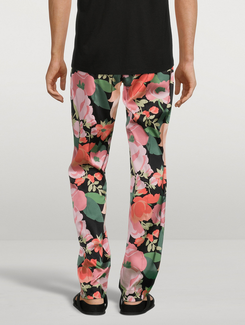 TOM FORD Silk Stretch Pajama Pants In Floral Print Mens Pink