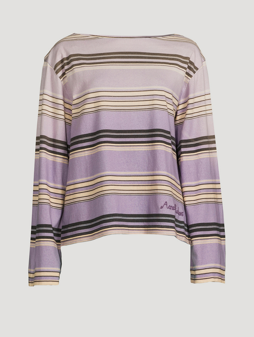 ACNE STUDIOS Long-Sleeve T-Shirt In Stripe Print Women's Purple