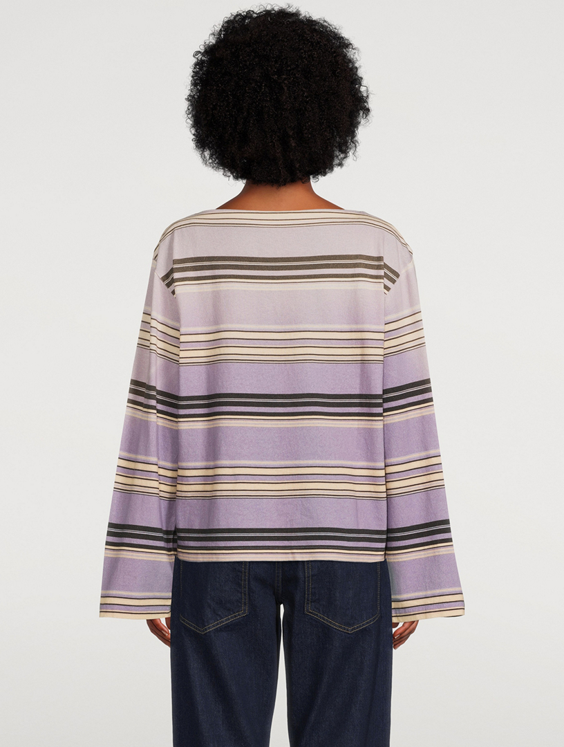 ACNE STUDIOS Long-Sleeve T-Shirt In Stripe Print Women's Purple