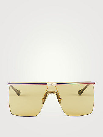GUCCI Shield Sunglasses Mens Yellow
