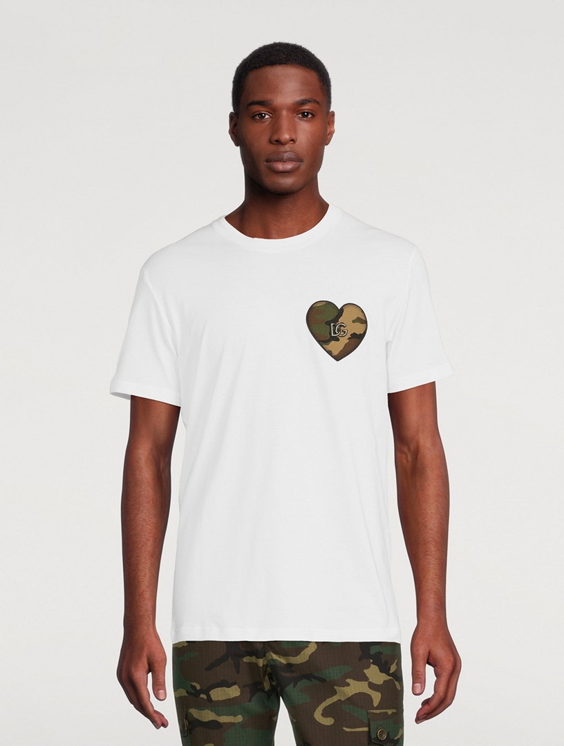 DOLCE & GABBANA Cotton T-Shirt With Camo Heart | Holt Renfrew Canada