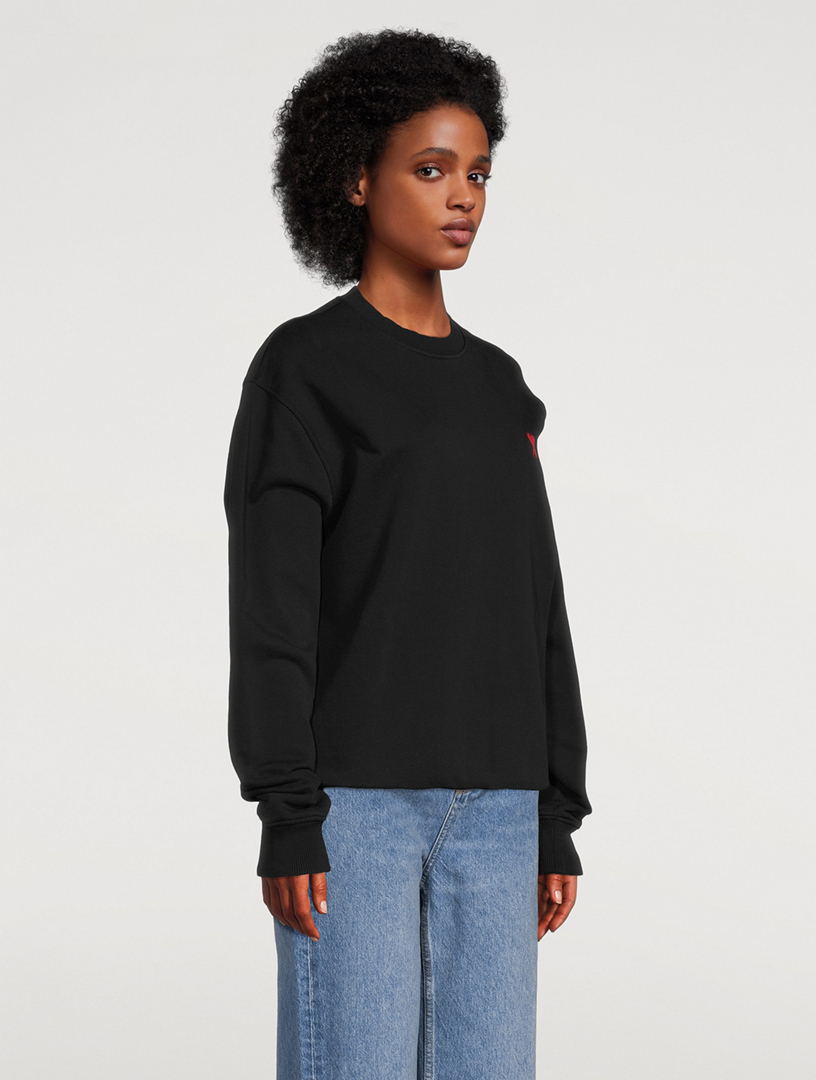 AMI PARIS Ami De Cœur Cotton Sweatshirt Women's Black
