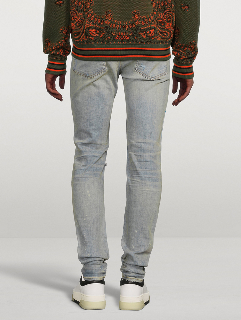 AMIRI Paint Drip Logo Skinny Jeans Holt Renfrew Canada