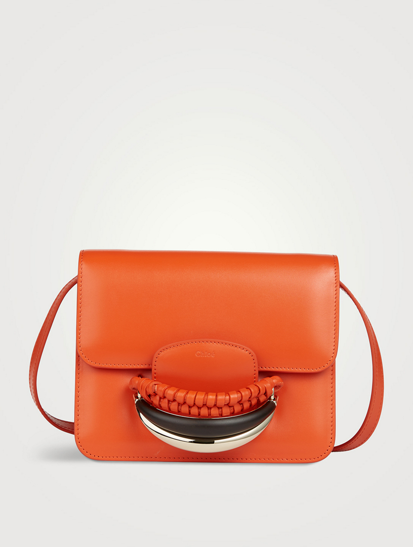CHLOÉ Kattie Leather Crossbody Bag Women's Orange