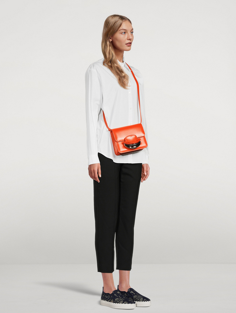 CHLOÉ Kattie Leather Crossbody Bag Women's Orange