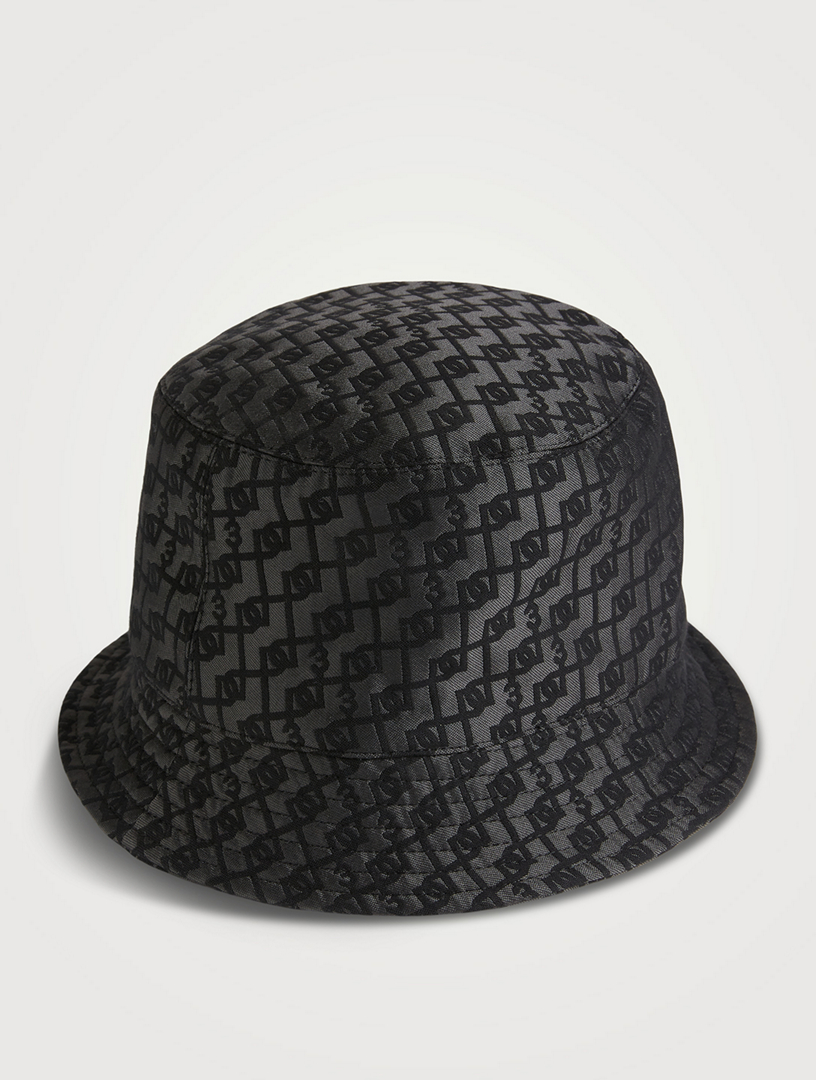 3.PARADIS Monogram Bucket Hat Mens Black