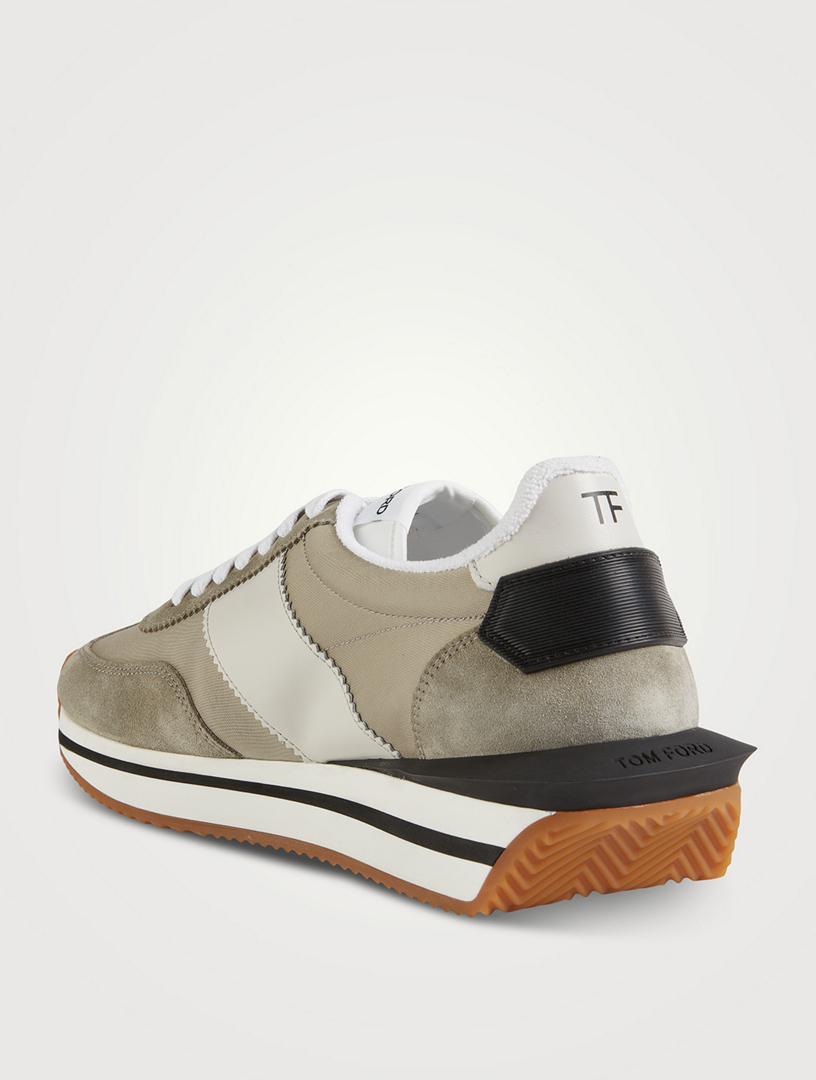 TOM FORD James Fabric And Suede Sneakers Men's Grey