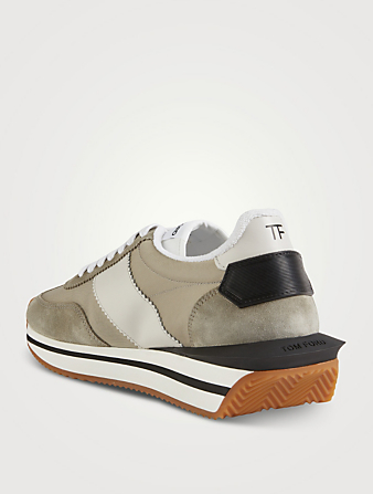 TOM FORD James Fabric And Suede Sneakers Men's Grey