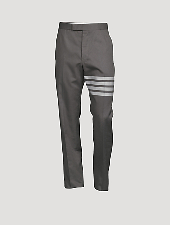 THOM BROWNE Cotton Four-Bar Suiting Pants Mens Grey