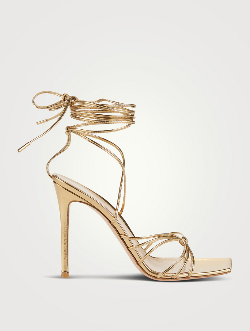 GIANVITO ROSSI Sylvie Metallic Leather Ankle-Tie Sandals | Holt Renfrew ...