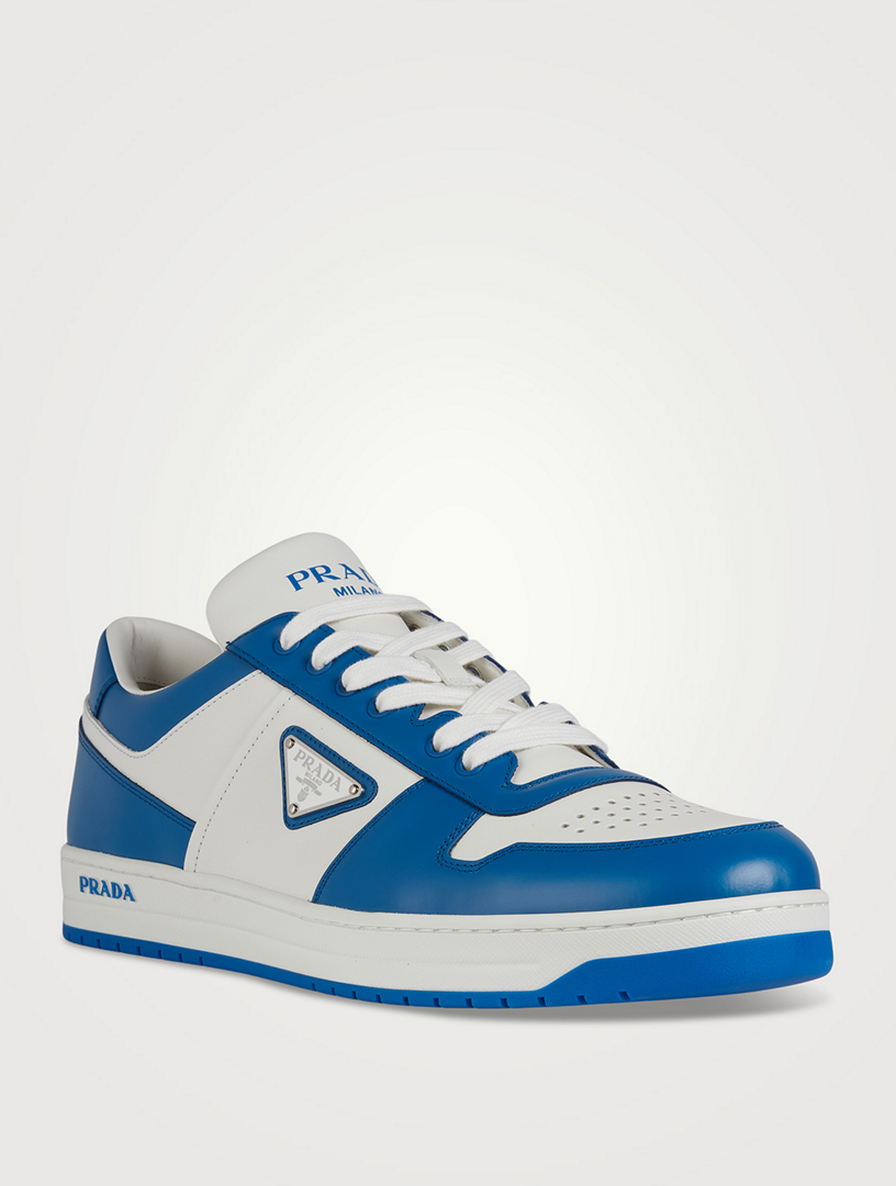 PRADA Downtown Leather Sneakers Mens Blue