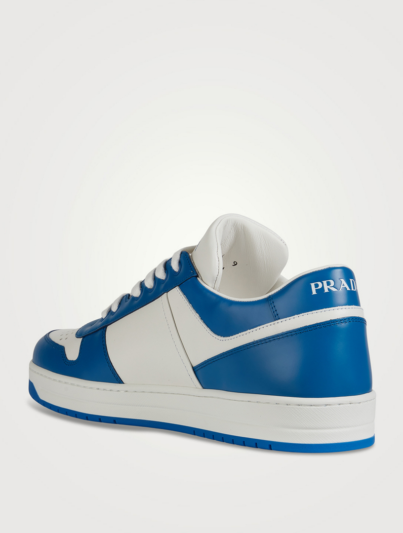 PRADA Downtown Leather Sneakers Mens Blue