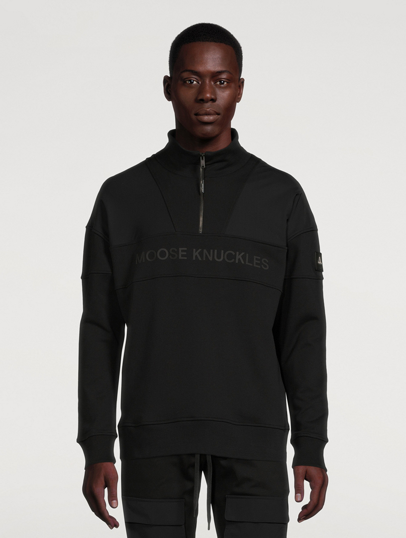MOOSE KNUCKLES North Palm Pullover Sweatshirt Mens Black