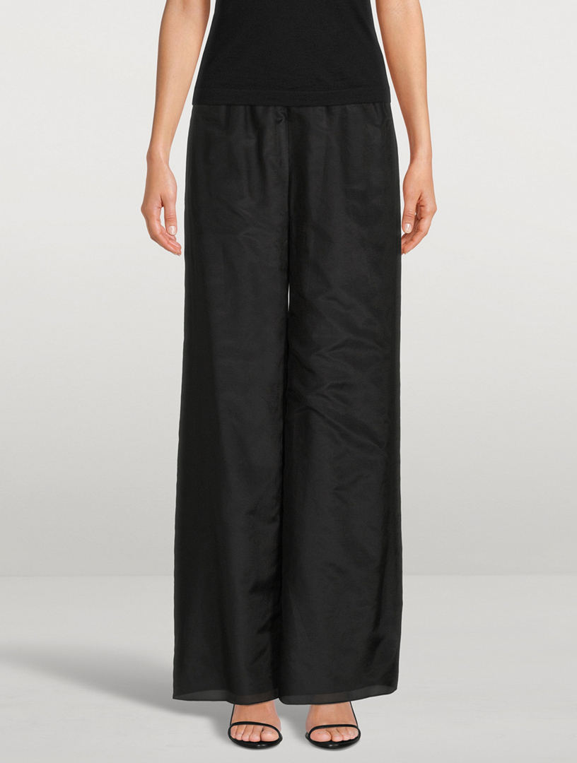 THE ROW Andres Crinkle Cotton Satin WideLeg Pant Holt Renfrew Canada