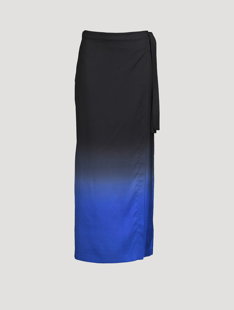 THE ROW Olina Dip-Dyed Silk Sarong Women's Blue