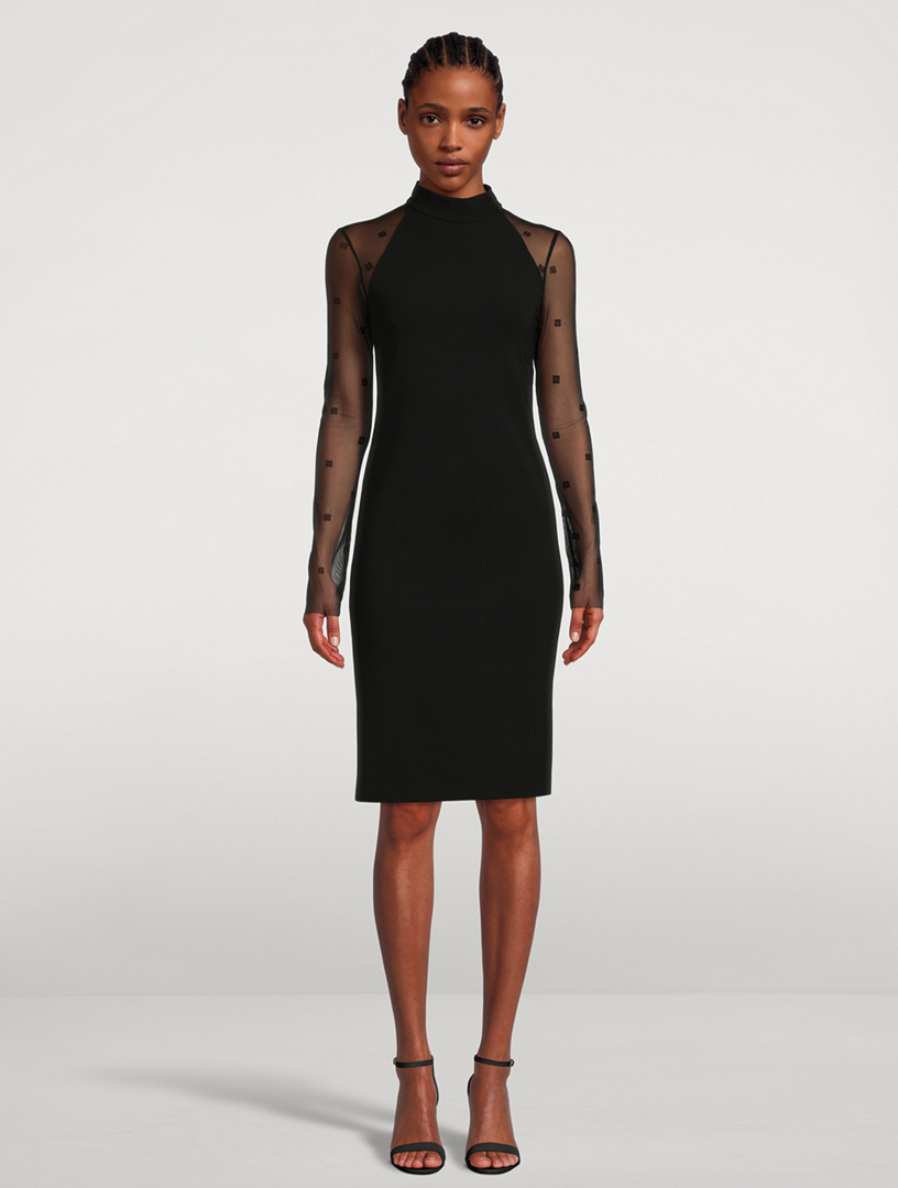 GIVENCHY 4G Sheer-Sleeve Sheath Dress | Holt Renfrew Canada