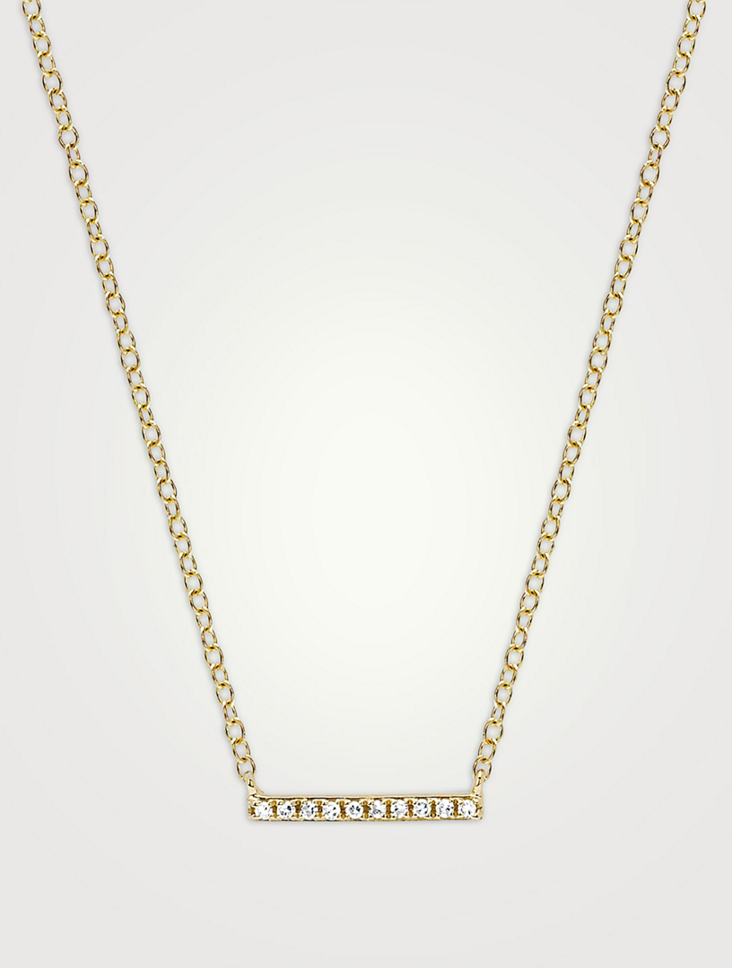 EF COLLECTION 14K Gold Mini Bar Necklace With Diamonds Holt Renfrew