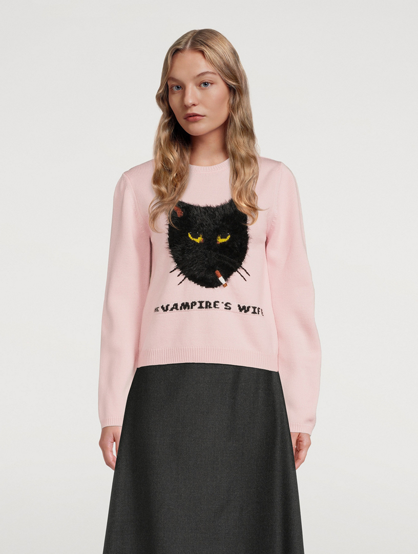 THE VAMPIRE'S WIFE Defiant Cat Wool Sweater | Holt Renfrew Canada