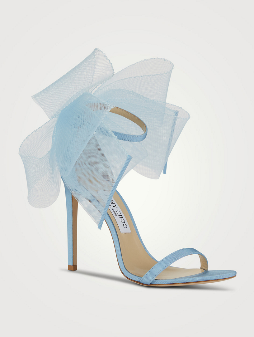 JIMMY CHOO Aveline Grosgrain Stiletto Sandals Women's Blue