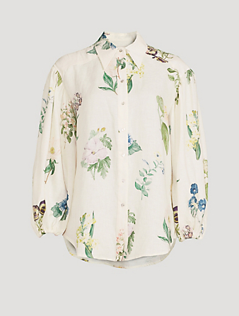 ALEMAIS Jules Shirt In Floral Print Women's White