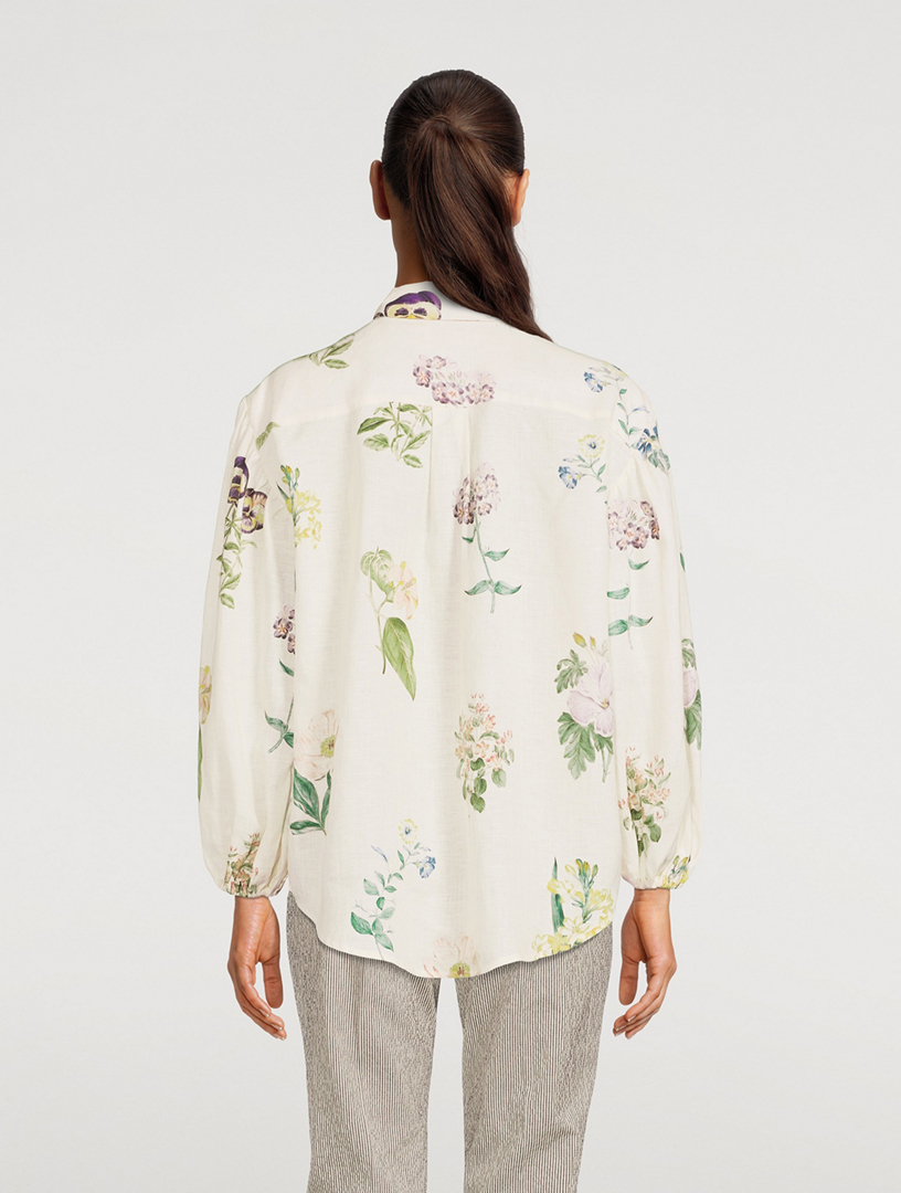 ALEMAIS Jules Shirt In Floral Print Women's White