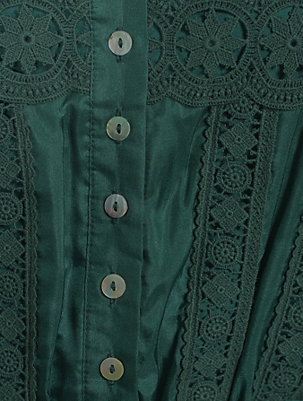 ALEMAIS Xylo Silk Midi Dress Women's Green