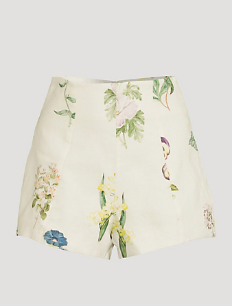ALEMAIS Jules Shorts In Floral Print Women's White