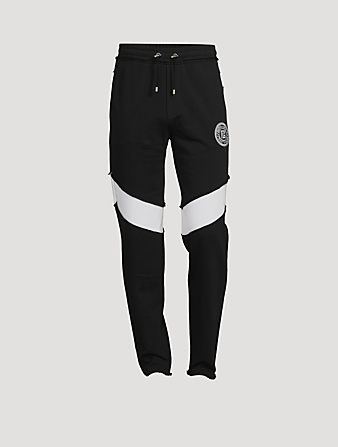 BALMAIN Cotton Drawstring Sweatpants With Badge Mens Multi